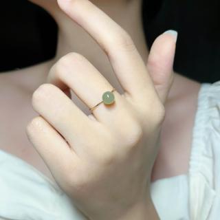 细腻水润和田玉戒指指环水洗不掉色美国14k包金精致简约高 级感