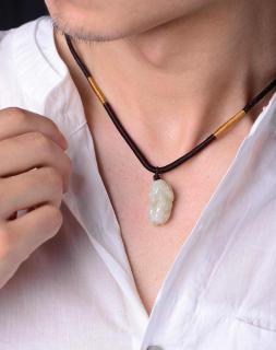 kmonado辟邪招财貔貅和田玉项链附证书k104448